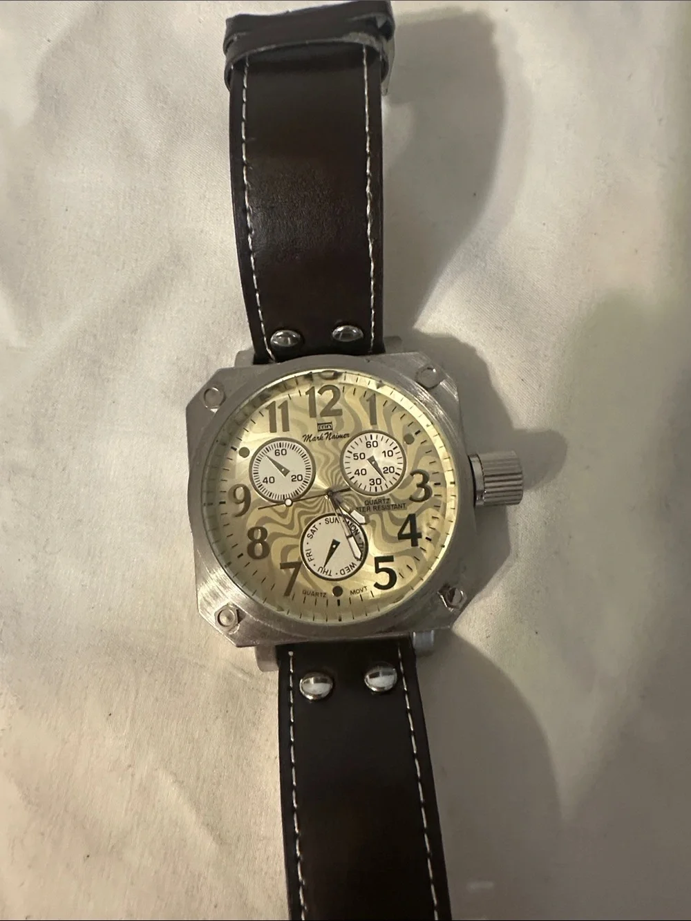 Mark Naimer Large Square Face Water Resistant Watch